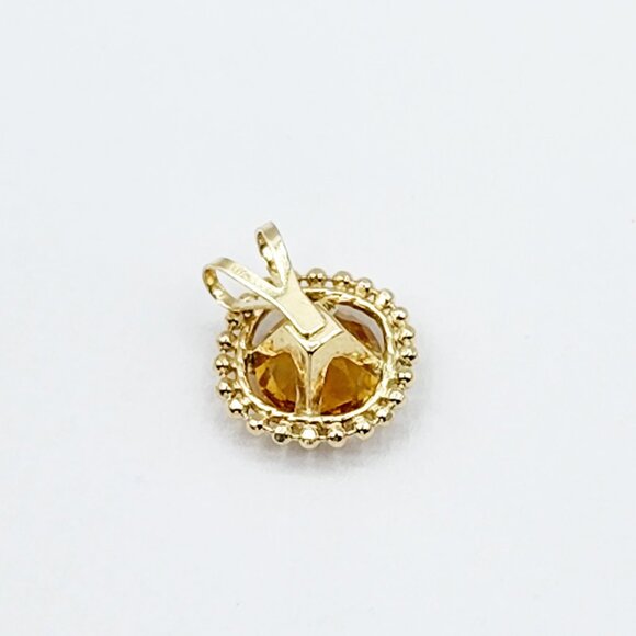 10K Yellow Gold Genuine Citrine 6x6mm (0.75ct) Pendant - Picture 5 of 5